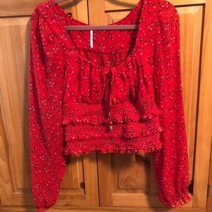 Size L Free People floral top